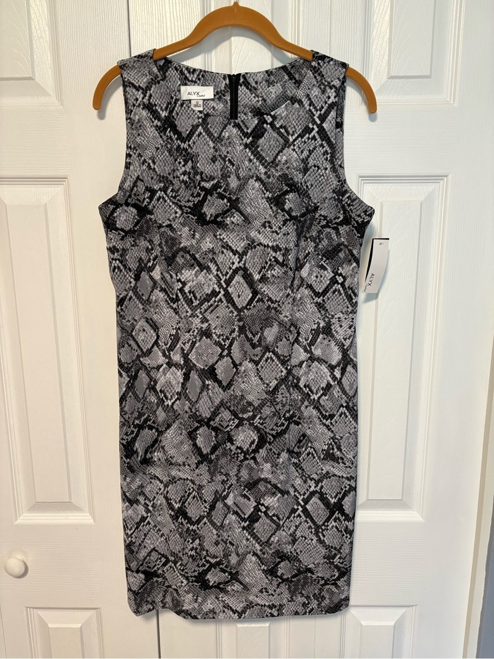 ALYX Black & Gray Snake-Print Sheath Dress